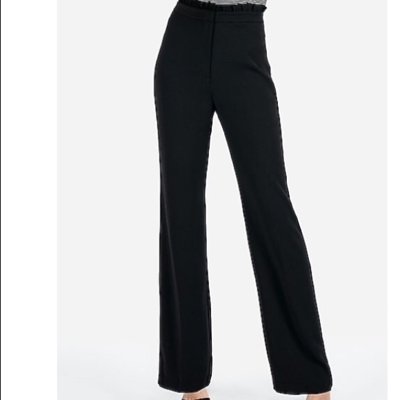 high waisted pants ruffle top